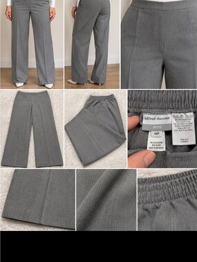 Alfred Dunner Light Gray Dress Pants - Straight Leg